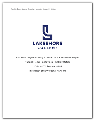 10-543-107 ADN Clinical Care Across the Lifespan-Behavioral Health